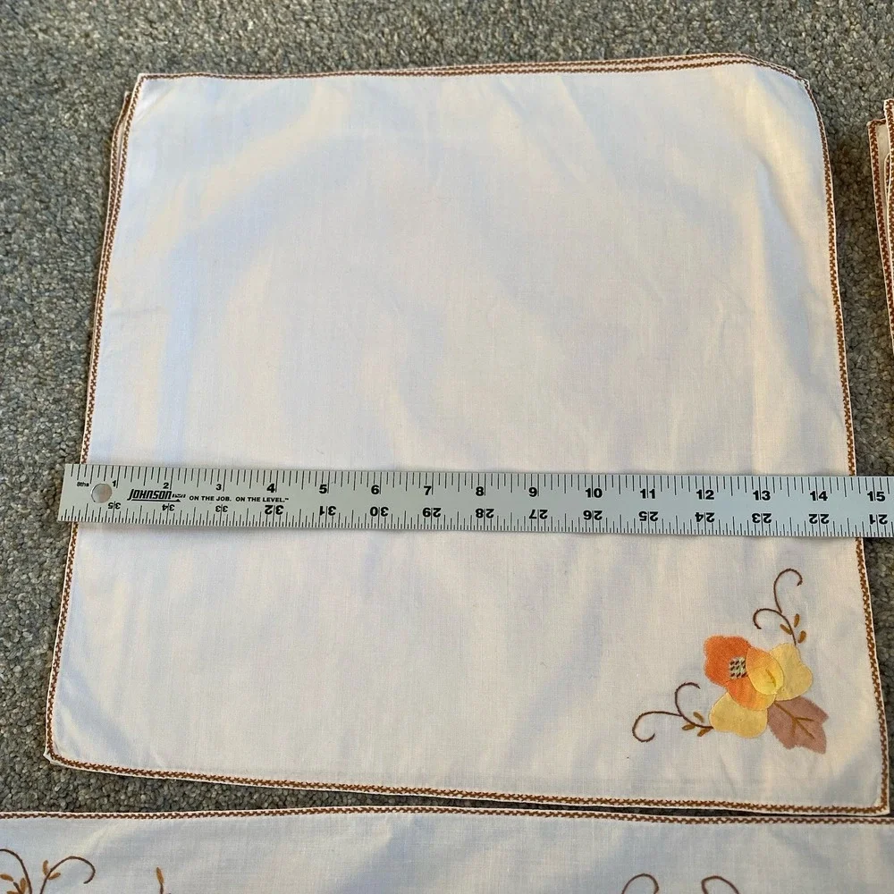 Vintage Table Runner And Napkins Set Floral Appliques Embroidery Handmade